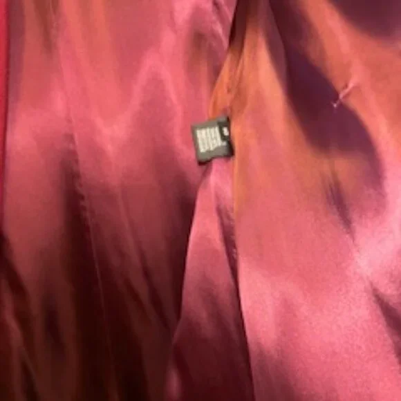 three quarter length Redish/Burgundy lamb/wool coat - Picture 5 of 9